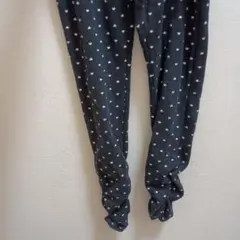 ハート柄黒スパッツ 　裏起毛　レギンス　タイツ