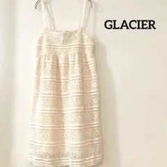 GLACIER キャミワンピース　花柄レース　アイボリー　M レディース