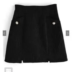 インパン裏地付きツイードスリットミニスカート［dk1082］