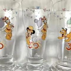 ディズニー　ミッキー　プルート デイジー　30周年記念　パフェグラス　3個セット