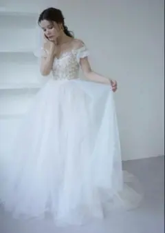 dressproduction パフスリーブ オフショルダー Aラインドレス