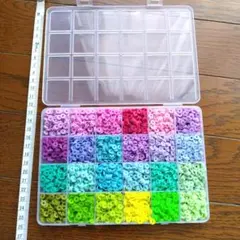 未使用　多色　ビーズ　セット　収納ケース付き　青系