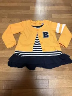 ストライプ柄フリルワンピース 100 かわいい
