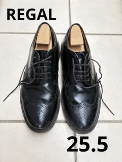 【新品未使用】REGAL フリンジローファー　レザーシューズ　25.5 黒 61flbd_____dbr____m.jpg