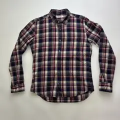 BOYCOTT 長袖ネルシャツ ネイビー/レッドチェック柄　円