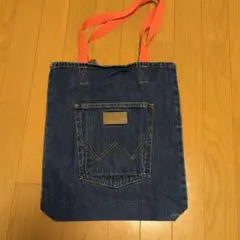 最終価格　Wrangler デニムトートバッグ オレンジストラップ
