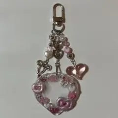 キラキラハートフォトキーホルダー　5