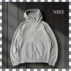 666/NIKEナイキ スウッシュワンポイント刺繍ロゴ パーカーフルジップ M