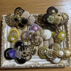 ハンドメイドボタンカボションヘアクリップ用素材セット⑤