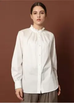 ドレステリア　長袖ブラウス　新品未使用　36(S) セール】【上品で華やか／洗える】ランダムドットサテンブラウス