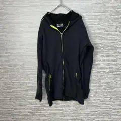 アンダーアーマー 黒×緑 ジップパーカー　M スポーツ　エクササイズ