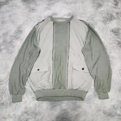 00s archive ダブルジッパーデザイン ナイロン切り替え ニット
