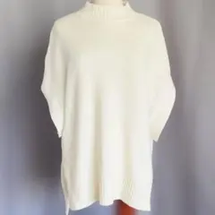 GEORGES RECH　ホワイト ハイネック 半袖ニット