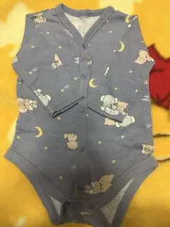 動物柄 長袖ボディスーツ グレー
