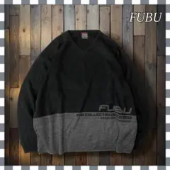 FUBU フブ ロゴ バイカラー アクリルニット セーター 2X