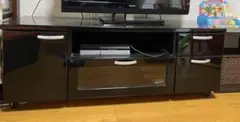 ブラックテレビ台 引き出し付き