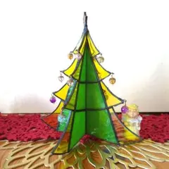 大人のクリスマスツリー　ステンドグラスハンドメイド