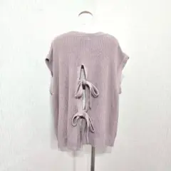Chulatte バックリボンニットベスト M ゆったり
