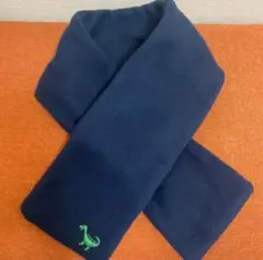 美品 ハンドメイド 恐竜刺繍フリースマフラー キッズ