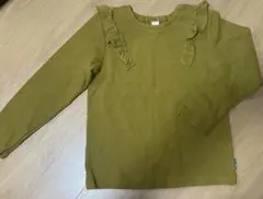 オリーブグリーン フリル付き 長袖カットソー 130cm dolcina