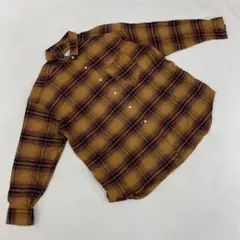 LEPSIM チェック柄 長袖シャツ ゆったりシルエット マスタード Fサイズ