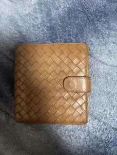 ボッテガヴェネタ 二つ折り財布 イントレチャート レザー ウォレット ブラウン系