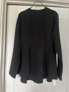 urs 黒 長袖ブラウス　ぺプラム　セレモニー　L