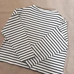 【美品】ミラオーウェン ハイネックボーダーTシャツ ワイドシルエット