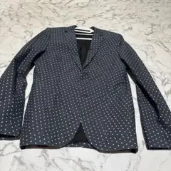 TOPMAN ネイビー ドット柄 テーラードジャケット