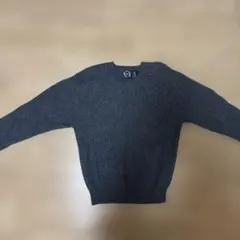 NEW ネイビー リブ編みセーター