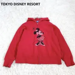 トウキョウディズニーリゾート パーカー ミニー 裏起毛 M レッド 防寒 人気のサムネイル