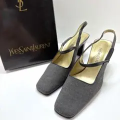 ✴︎美品✴︎イヴ・サンローラン ミュールパンプス グレー レディース 23cmのサムネイル