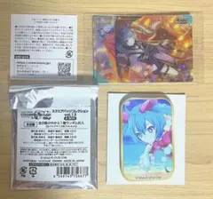 プロセカ スクエア缶バッジ ワンダショ カード ビビバス 初音ミク 2つセット