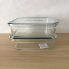 新品　iwaki イワキ　パック＆レンジ　耐熱ガラス容器 1.2L×2個のサムネイル