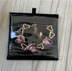 ハートのブレスレット　ピンク　ピンクゴールド