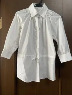 【美品】ナラカミーチェ 襟付き 白 七分袖 ブラウス