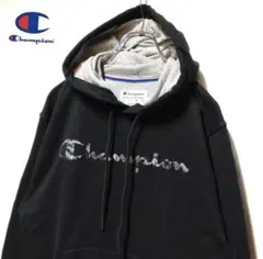 US古着 アメリカ古着 チャンピオン 迷彩 プリントロゴ パーカー ブ