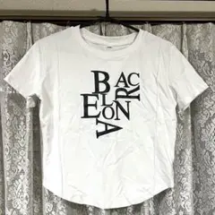 ロゴ Tシャツ ショート丈 ホワイト 可愛い Lサイズ