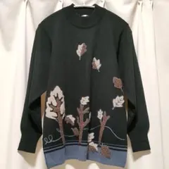 ALLER A PIEO ハイネックニットセーター M レトロ 黒 秋ニット