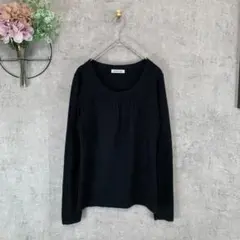 【美品古着】stylecom レディース ニット カットソー M ブラック 無地のサムネイル
