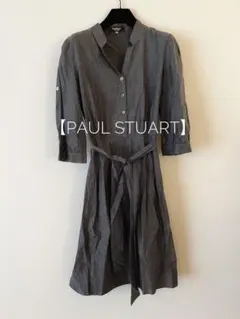 【PAUL STUART】グレー ワンピース 七分袖のサムネイル