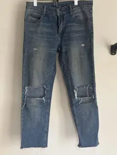 希少 廃盤 CHEAP MONDAY ダメージデニム 膝クラッシュ インディゴのサムネイル