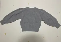 VIS パフスリーブ グレー ニットセーター