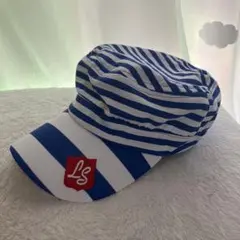 【美品】ルコックスポルティフ ボーダーキャップ マリン柄 フリーサイズ