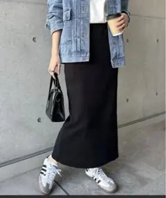 セルフカットリブロングタイトスカート