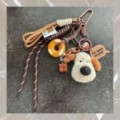 バックチャーム　じゃらじゃらキーホルダー　ぬいぐるみ　キーチャーム犬　韓国　新品