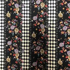 #XmasセールNo.254 ⭐️キャンディ柄 シーチング 約55×50