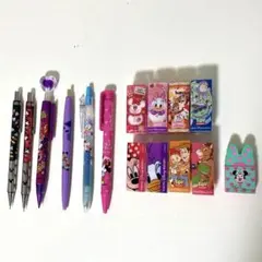 ディズニーリゾート　ボールペン　シャーペン 消しゴム セット 計15点