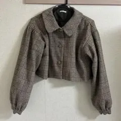 après jour チェック柄 クロップドジャケット F