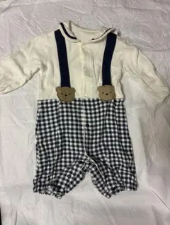 ロンパース・カバーオール 60-70cm クマ刺繍